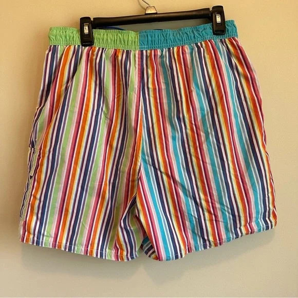 Tommy Hilfiger Multicolored Striped Men’s M Premium Swim Trunks Lined Pockets - Picture 2 of 9
